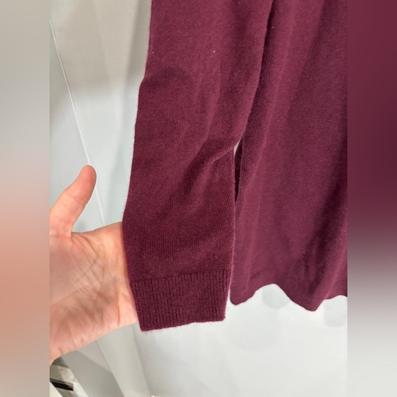Talbots Woman Pure Cashmere Wrap Sweater Burgundy Wine V neck 1X - Picture 7 of 8